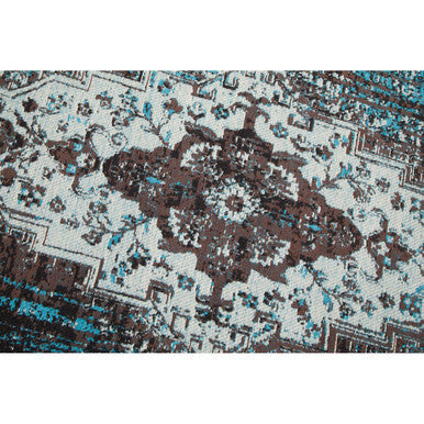 Orsina Bosie Morvi Small Teal Rug – Floral Woven Entryway Accent Rug
