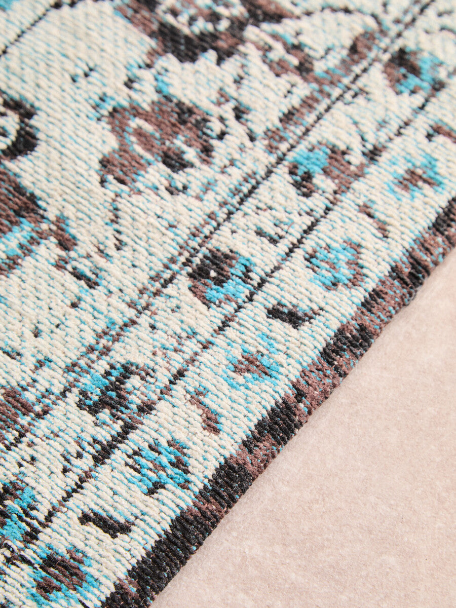 Orsina Bosie Morvi Large Teal Rug – Floral Jacquard Living Room Rug
