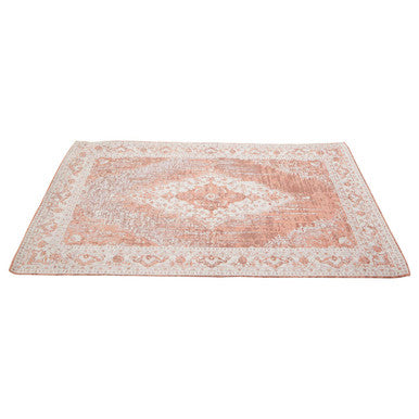 Orsina Bosie Morvi Pink Floral Rug – Small Jacquard Weave Accent Rug