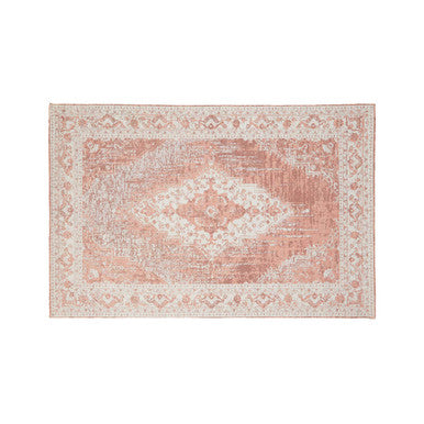 Orsina Bosie Morvi Pink Floral Rug – Small Jacquard Weave Accent Rug