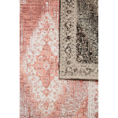 Orsina Bosie Morvi Pink Floral Rug – Small Jacquard Weave Accent Rug