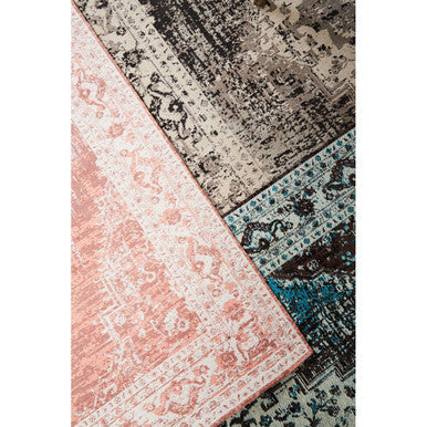 Orsina Bosie Morvi Pink Floral Rug – Small Jacquard Weave Accent Rug