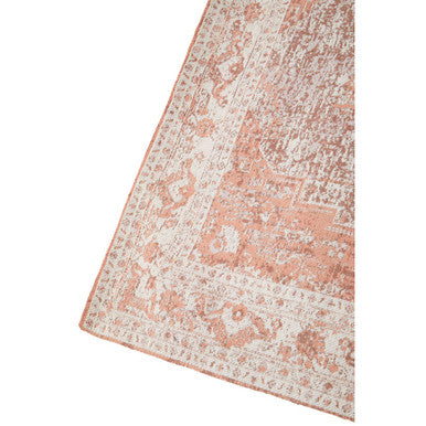 Orsina Bosie Morvi Pink Floral Rug – Small Jacquard Weave Accent Rug
