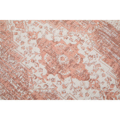Orsina Bosie Morvi Pink Floral Rug – Small Jacquard Weave Accent Rug