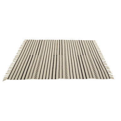 Orsina Bosie Madras Cotton Rug – Modern Striped Minimalist Area Rug