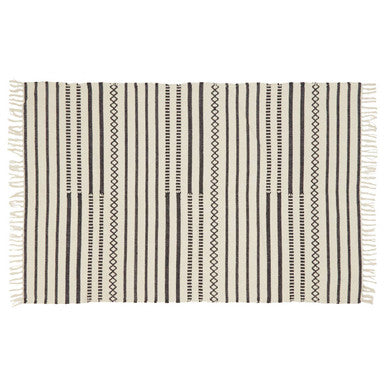 Orsina Bosie Madras Cotton Rug – Modern Striped Minimalist Area Rug