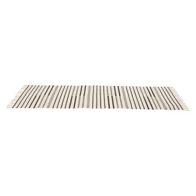 Orsina Bosie Madras Cotton Table Runner – Black and White Stripes