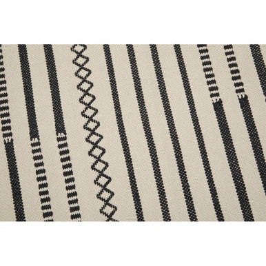 Orsina Bosie Madras Cotton Table Runner – Black and White Stripes