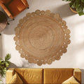 Orsina Bosie Demir Round Jute Rug – Handwoven Natural Outdoor Rug