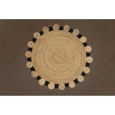 Orsina Bosie Demir Jute Rug – Large Natural and Black Handwoven Area Rug