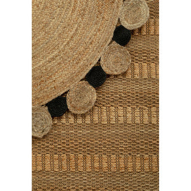 Orsina Bosie Demir Jute Rug – Large Natural and Black Handwoven Area Rug
