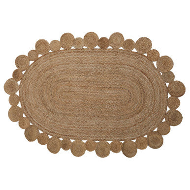 Orsina Bosie Demir Oval Jute Rug – Handwoven Natural Fiber Flooring