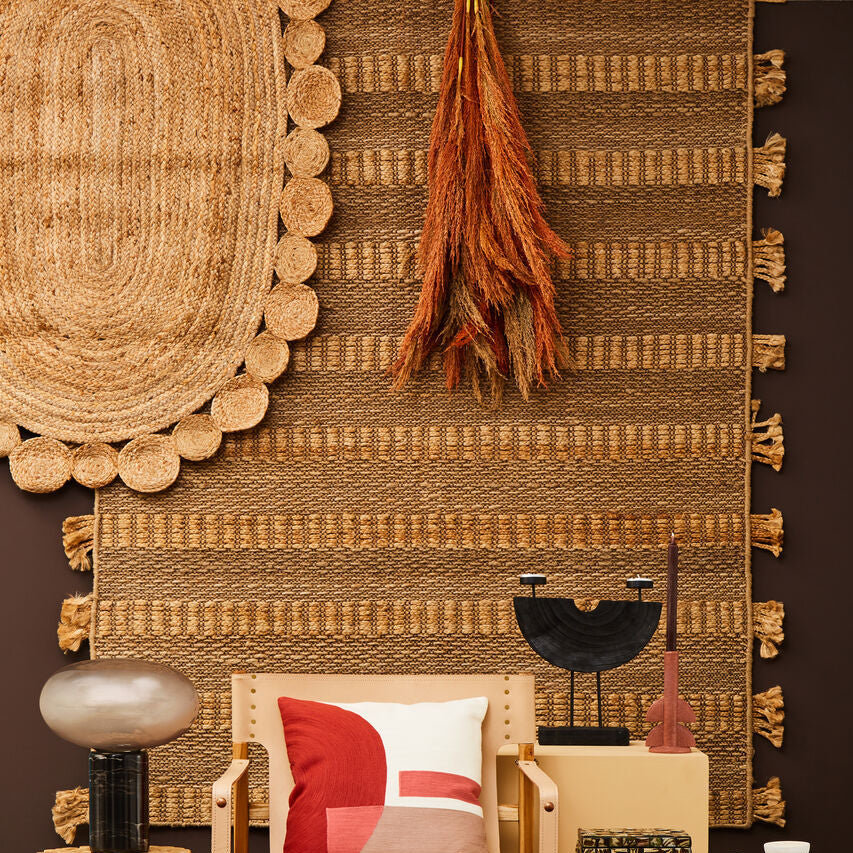 Orsina Bosie Demir Oval Jute Rug – Handwoven Natural Fiber Flooring