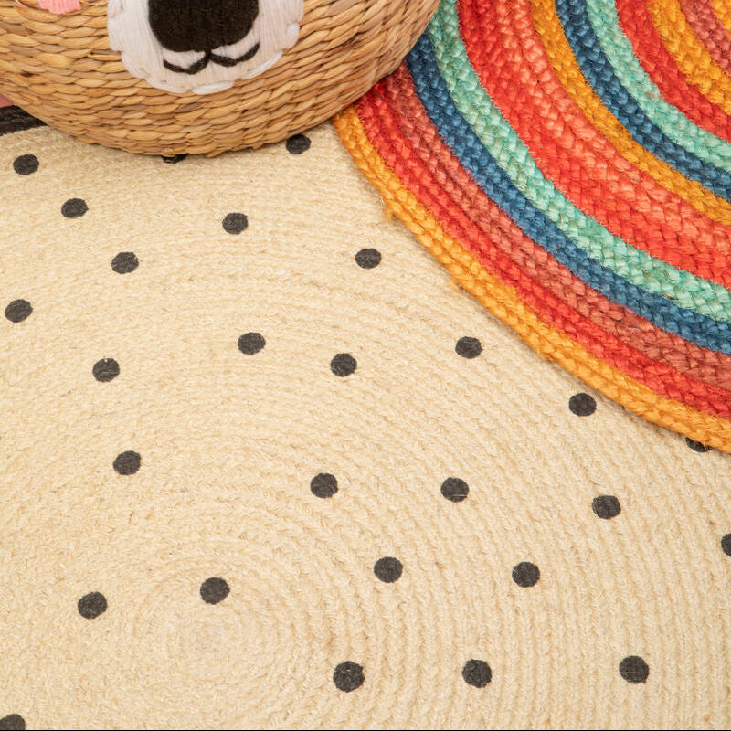 Orsina Kids Round Rug – Handwoven Cream Nursery and Playroom Rug