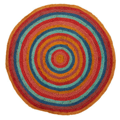 Orsina Kids Multicolour Round Rug – Woven Playroom and Nursery Decor