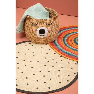 Orsina Kids Multicolour Round Rug – Woven Playroom and Nursery Decor