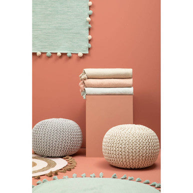 Orsina Kids Rectangular Braided Rug – Sage Green Handwoven Nursery Decor
