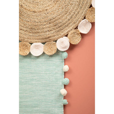 Orsina Kids Rectangular Braided Rug – Sage Green Handwoven Nursery Decor