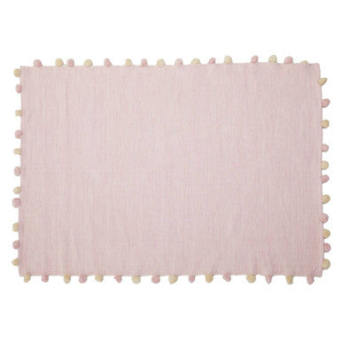 Orsina Kids Pink Rectangular Braided Rug | Soft Handwoven Nursery Decor