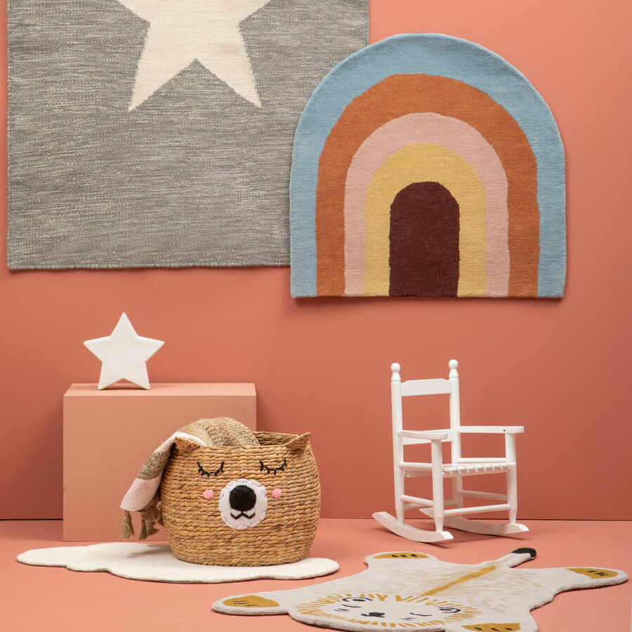 Orsina Kids Rainbow Rug – Semicircle Soft Playroom & Nursery Floor Mat