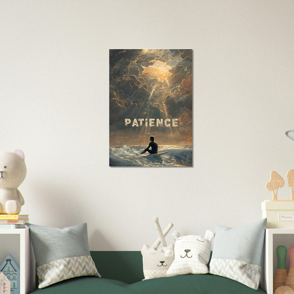 Patience Surfing Poster - Motivational Ocean Wall Art | Beach & Sea Lover Gift