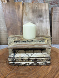 Indian Pillar Candle Holder – Rustic Reclaimed Wood Farmhouse Decor