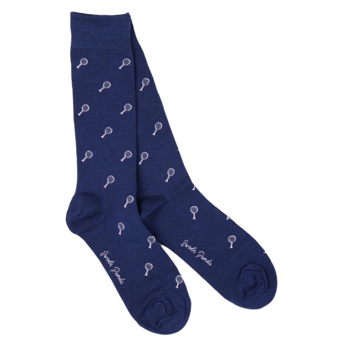 Swole Panda Tennis Racquet Bamboo Socks – Breathable Blue Novelty