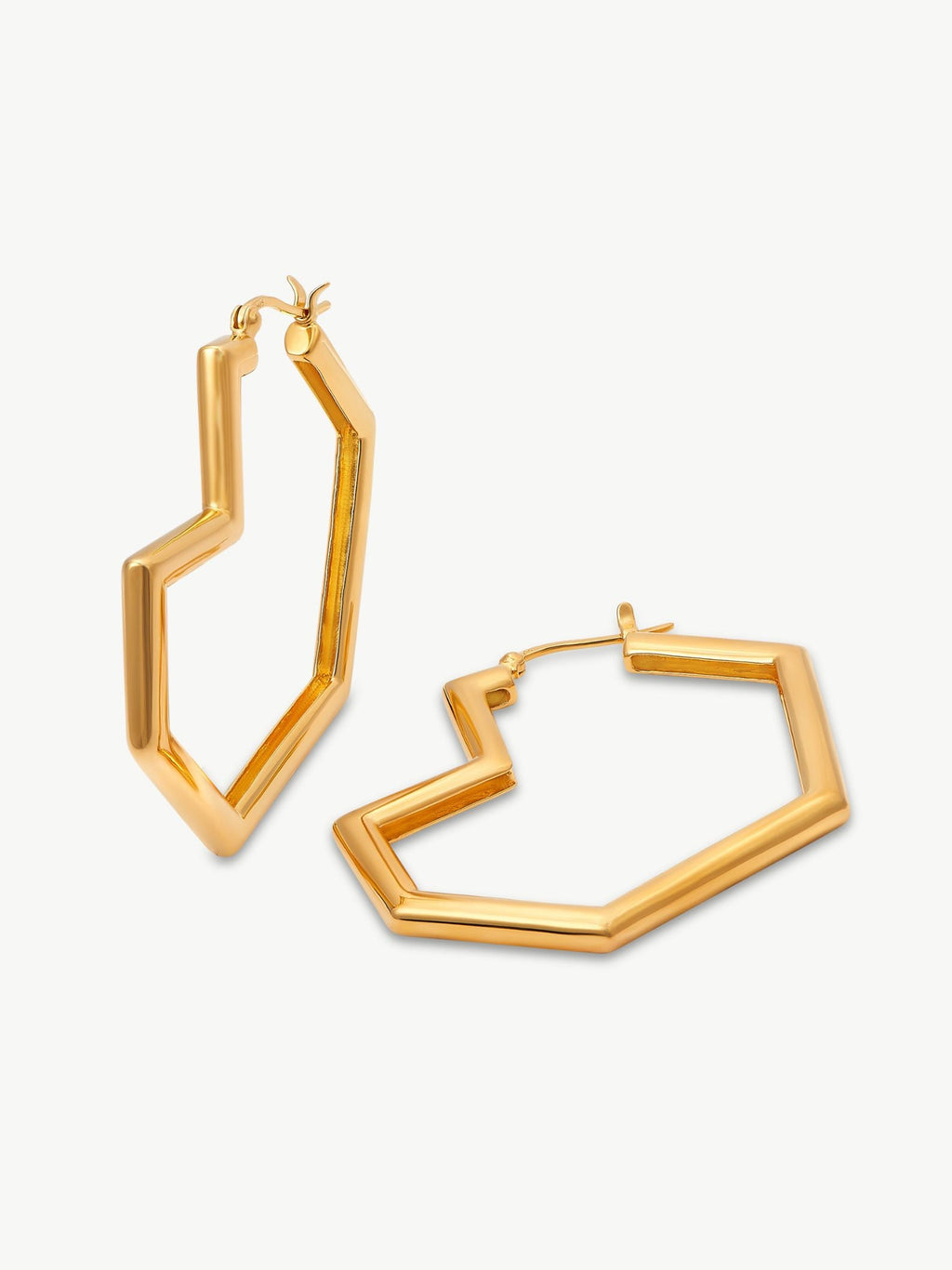 No More Nobody Daryl Large Heart Hoop Earrings – 18k Gold Vermeil
