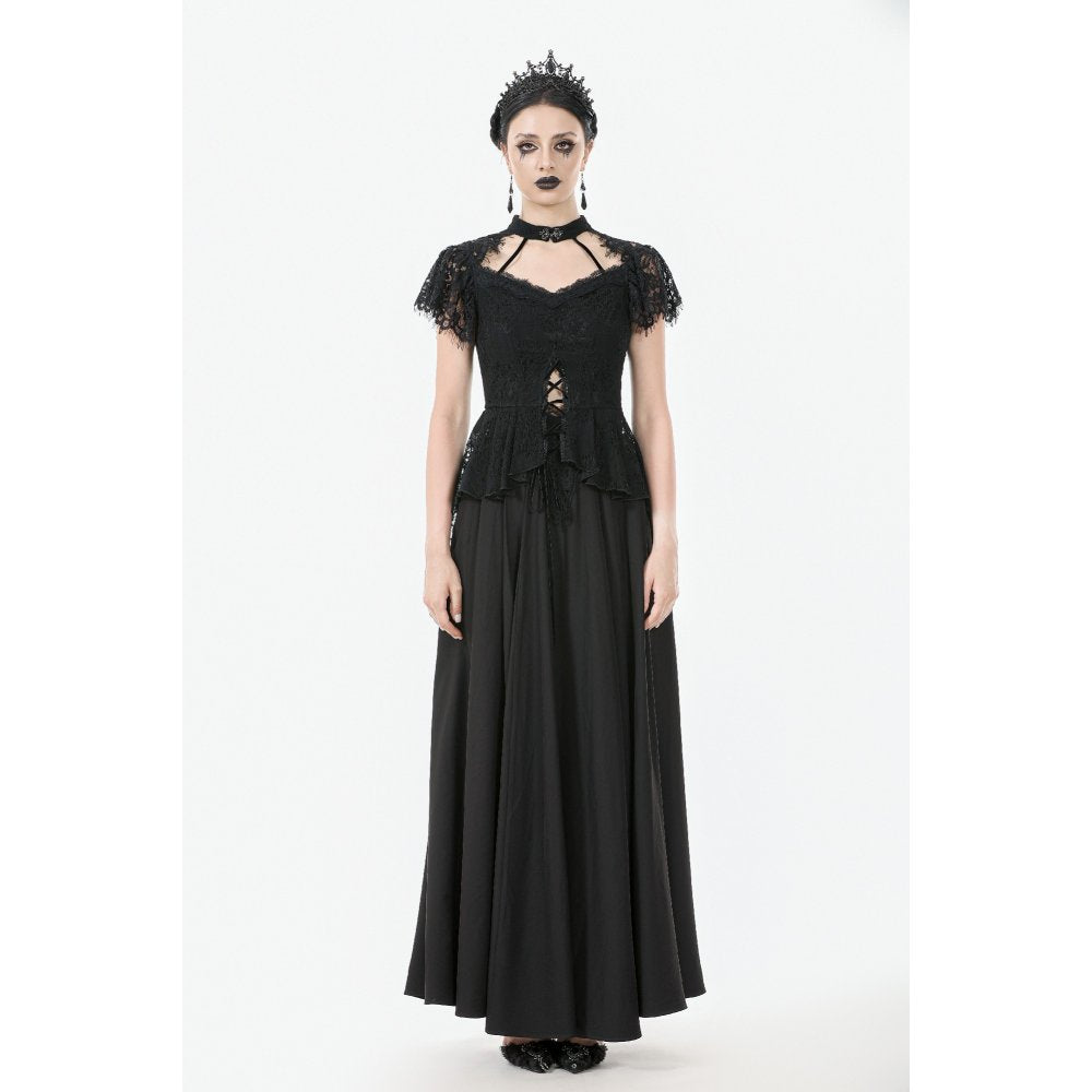 Dark in Love Ophelia Black Lace Corset Top – Victorian Goth Style