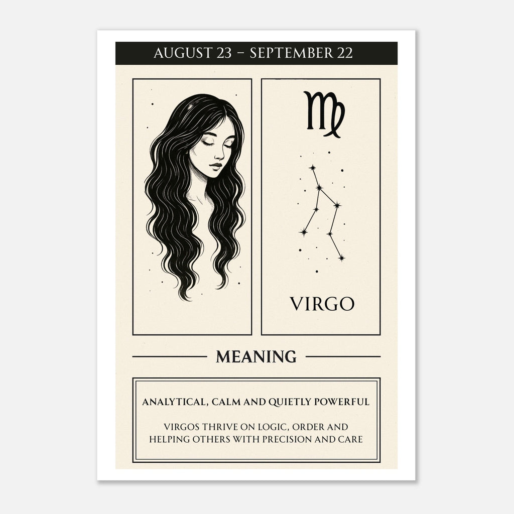 Virgo Zodiac Poster – Meaningful Art Print with Zodiac Imagery – Perfect Gift for Astrology Lovers (Physical Print)