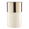 Orsina Elva Large White Wax Candle – Gold and White Metal Vessel