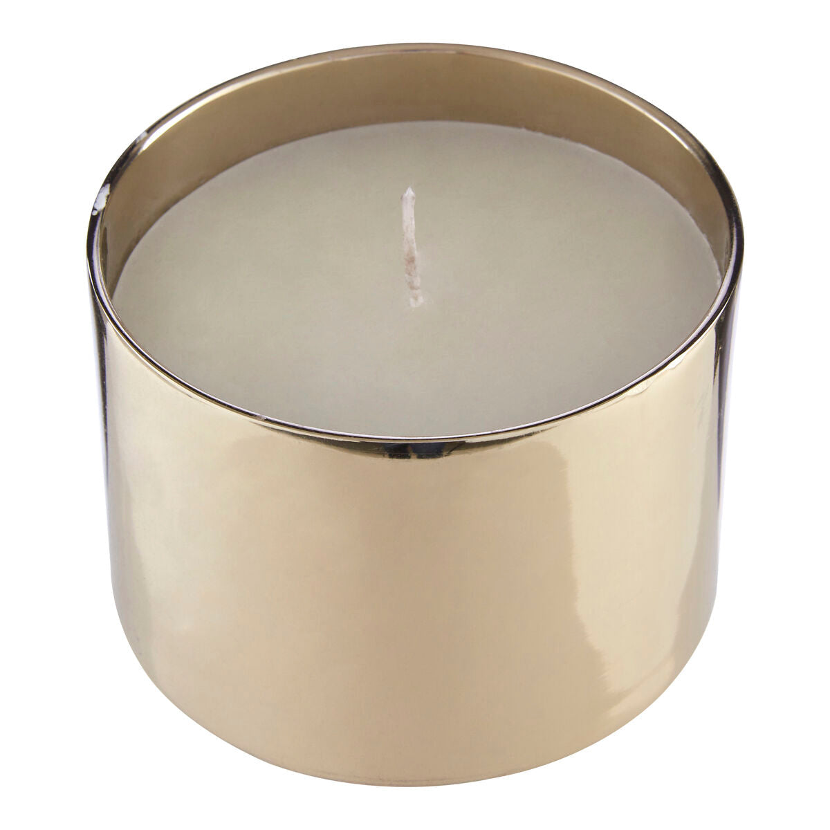 Orsina Elva Large White Wax Candle – Gold and White Metal Vessel