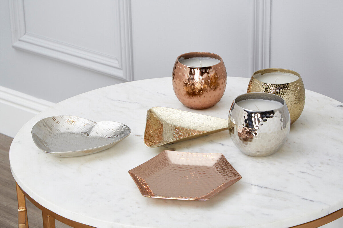 Orsina Ayla Wax Filled Candles - Set of 3 Metallic Gold Silver Copper