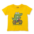 HelloBaby Boys T-shirt Animal Print Crew Neck Short Sleeve - Yellow