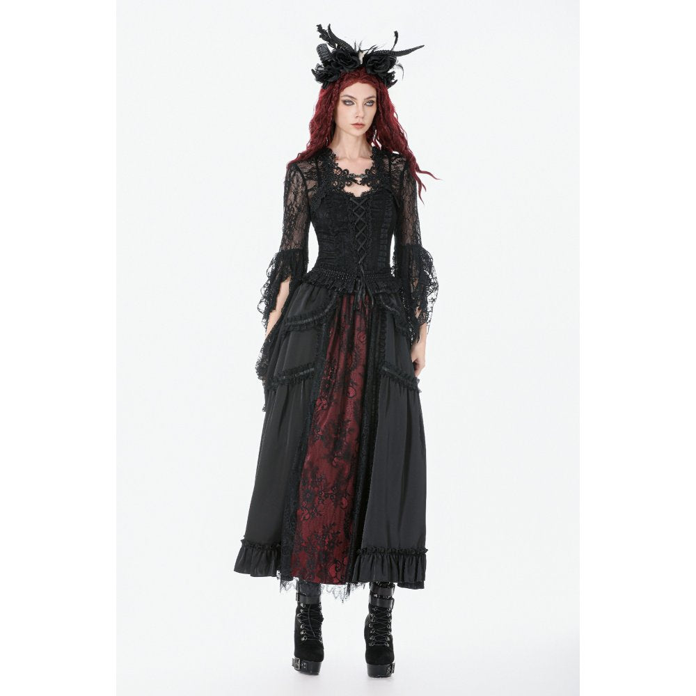 Dark in Love Black Lace Court Lace-Up Camisole | Gothic Corset Top