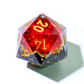 Crimson Abyss | 33mm D20 | Oversized Geode Dice | Single Dice