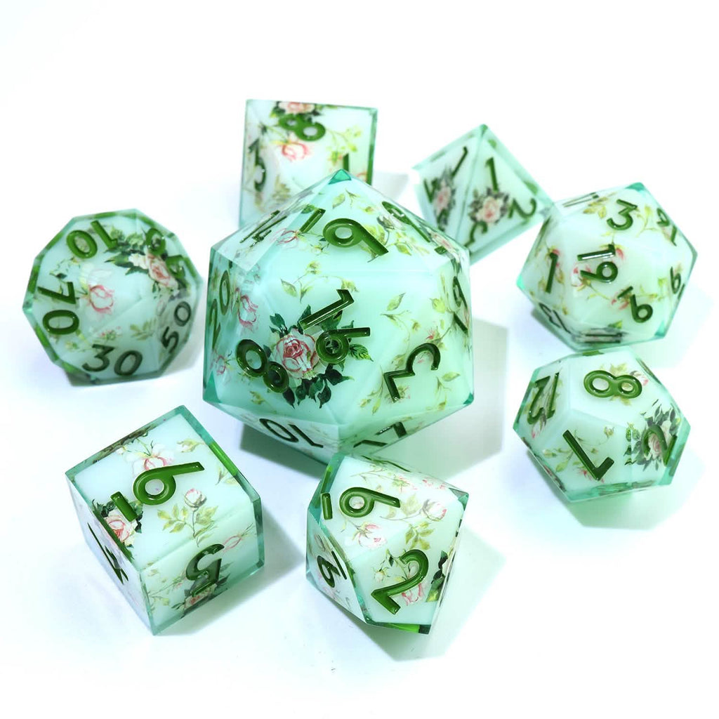 Floral Notes | 33mm D20 | Oversized Art Core Dice | Single Dice