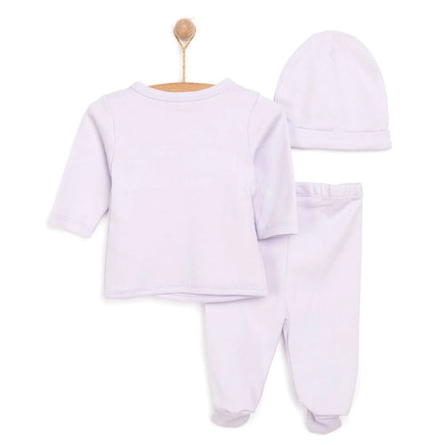 HelloBaby Newborn Organic Wrapover Top-Hat - Purple
