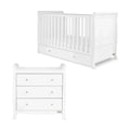 Ickle Bubba Snowdon Classic 2 Piece Furniture Set White - Fibre Mattress