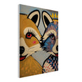 Stylized Raccoons Canvas Print  – Abstract Expressionist Canvas Wall Art