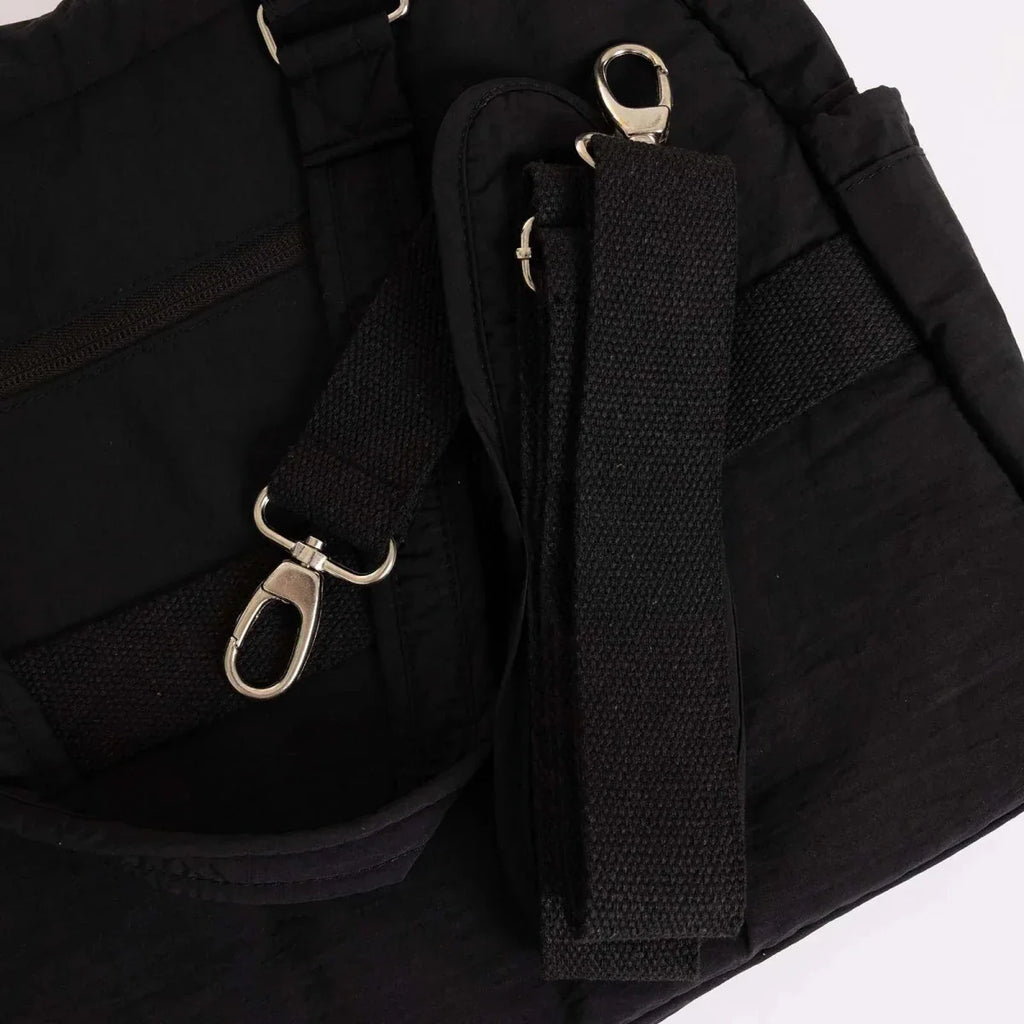Baby Mom Quilted Shoulder Bag – Black