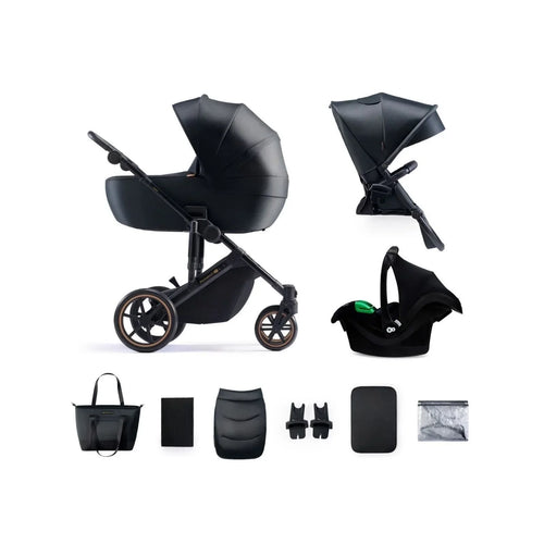 Kinderkraft 3-in-1 Mink Pro Prime 2 Travel System with Car Seat - Venezian Black
