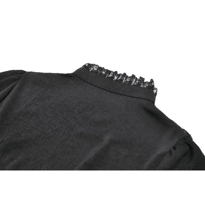 Dark in Love Bellatrix Frill Blouse – Black Victorian Gothic Top