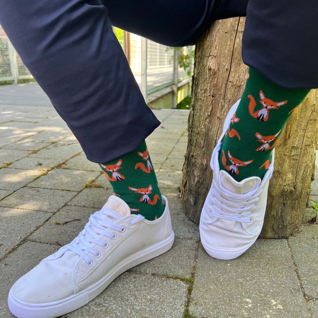 Swole Panda Fox Bamboo Socks – Comfort Cuff Diabetic Socks for Men