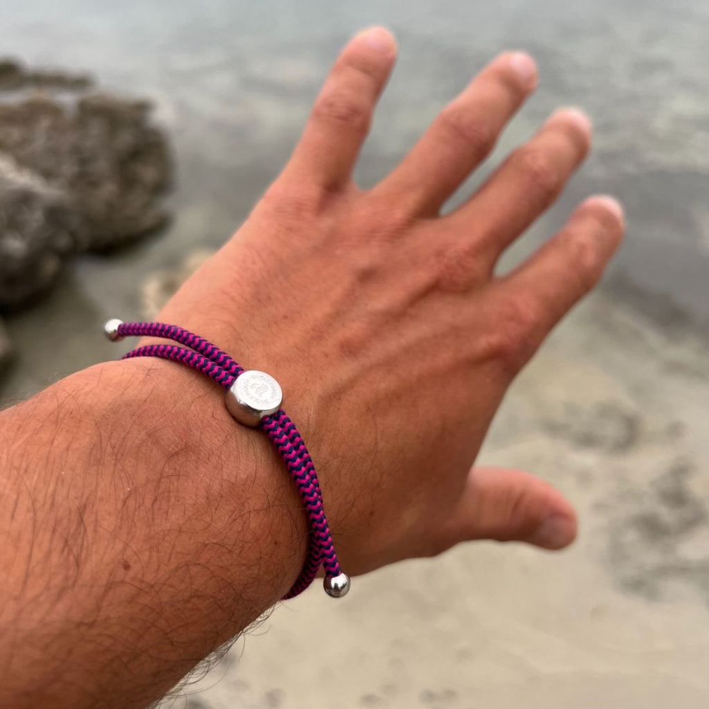 Swole Panda Rich Pink Zigzag Recycled Rope Bracelet | Sustainable Unisex