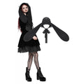 Dark in Love Elowen Black Gothic Lolita Rabbit Ear Bonnet | Rose Lace