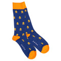 Swole Panda Gingerbread Men Bamboo Socks – Festive Blue Novelty Hosiery