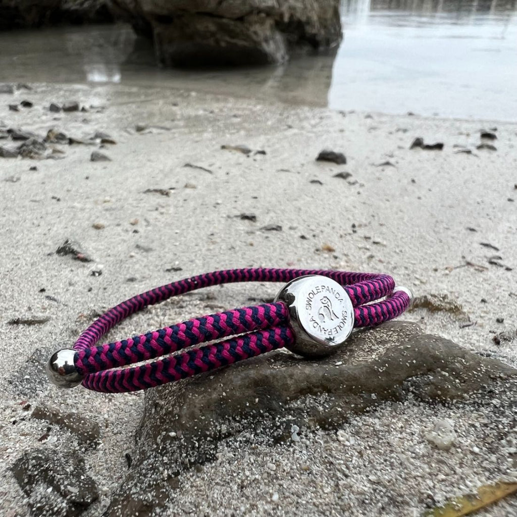 Swole Panda Rich Pink Zigzag Recycled Rope Bracelet | Sustainable Unisex