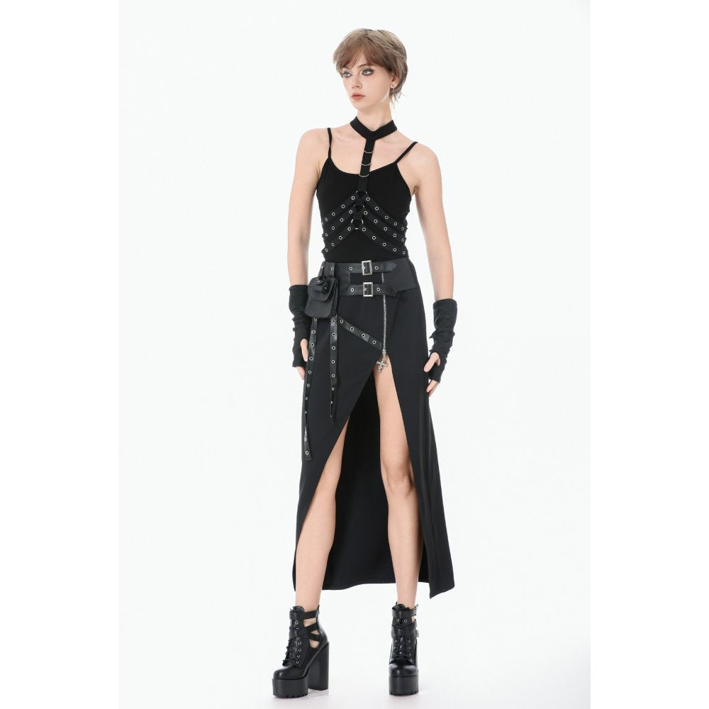 Dark In Love Punk Rib Cage Waist Cincher – Grommet Bondage Corset