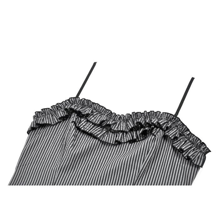 Dark in Love Pinstripe Gothic Mini Dress – Striped Lolita Style
